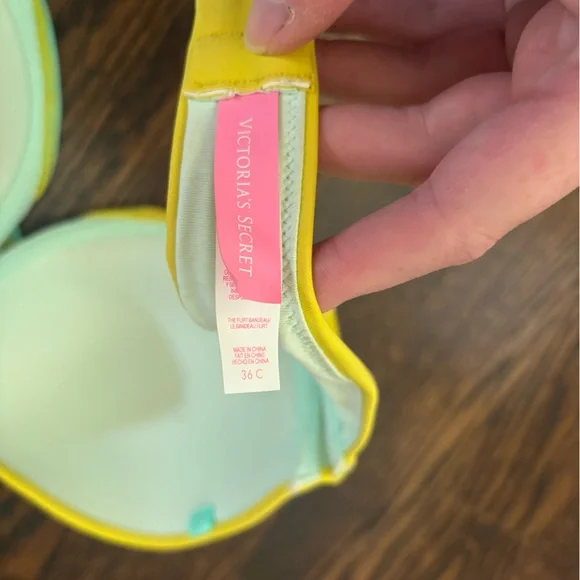 Victoria's Secret Yellow and Light Blue Bikini Top - Picture 6 of 7